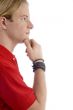side pose of handsome caucasian male
