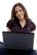 young woman with laptop