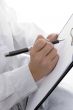 close view of a person writing