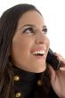 close up of beautiful model talking on phone