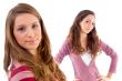 beautiful girls standing in front of camera