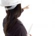 female architect pointing