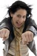 woman showing clenched fists