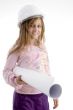 smiling girl with helmet and chart