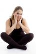 sitting girl looking at camera