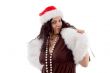 young female in christmas hat