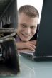 close view of smiling young businessman