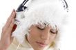youth girl listening to music with headphones
