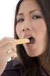 pretty woman eating cookies