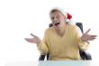 careless male wearing christmas hat