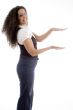 woman like holding something with hand gesture