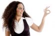 cute woman showing okay hand gesture
