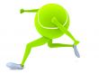 three dimensional running tennis ball