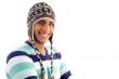 smiling boy covering his head with woolen cap