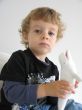 boy with a plastic whale
