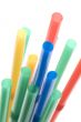 drinking straws on white background