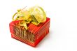 Gift box with golden bow