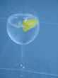 bubbly water and lemon