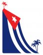 Cuba flag and palm, illustration