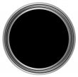 Circular button with metal frame