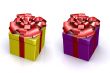 Beautiful box with a gift with a bow