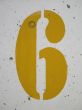 yellow number 6 sign