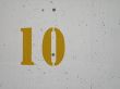 yellow number 10 sign