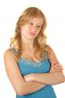 Awkward young woman