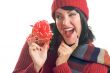 Attractive Woman Holds Gift