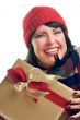 Attractive Woman Holds Gift
