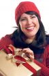 Attractive Woman Holds Gift