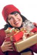 Attractive Woman Holds Gifts