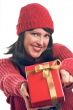Attractive Woman Holds Gift