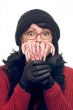 Attractive Woman Holds Candy Canes