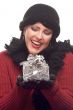 Attractive Woman Holds Gift