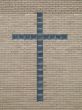 glass cross in a wall