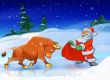 Santa Claus with a bull