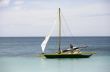 Lonely boat at ocean