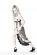 Beautiful woman dressed in a long latex dress