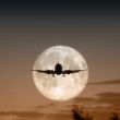 air plane full moon