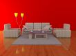 Interior of a living room. 3D image.