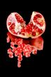 pomegranate on black
