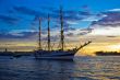 Frigate on Neva river