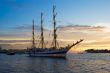 Old frigate on Neva river