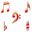 Music Notes on Fire 2 of 2