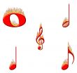 Music Notes on Fire 1 of 2