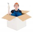 Young man in box
