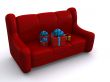 red sofa