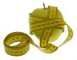 apple with measuring tape
