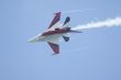 Fighter jet with contrail